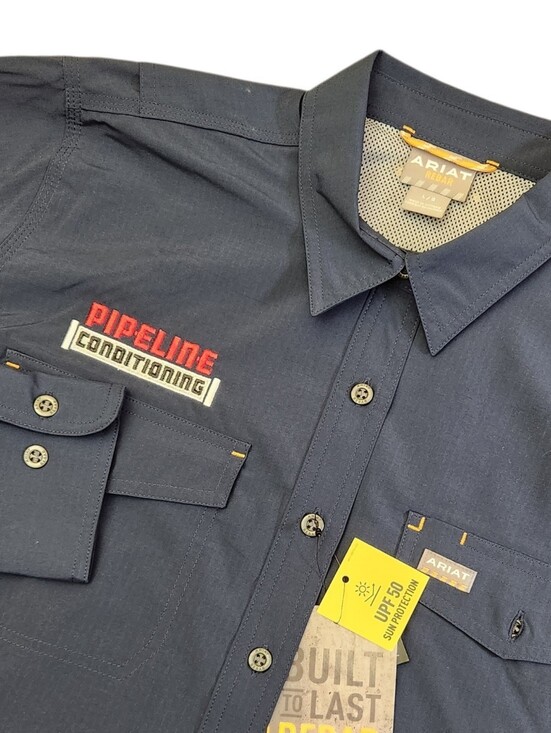Ariat Tops - Ariat Rebar VentTEK DuraStretch Work Shirt Womens Large Navy Blue Pocket UPF 50